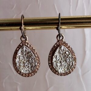 Rose Gold and Silver Teardrop Earrings